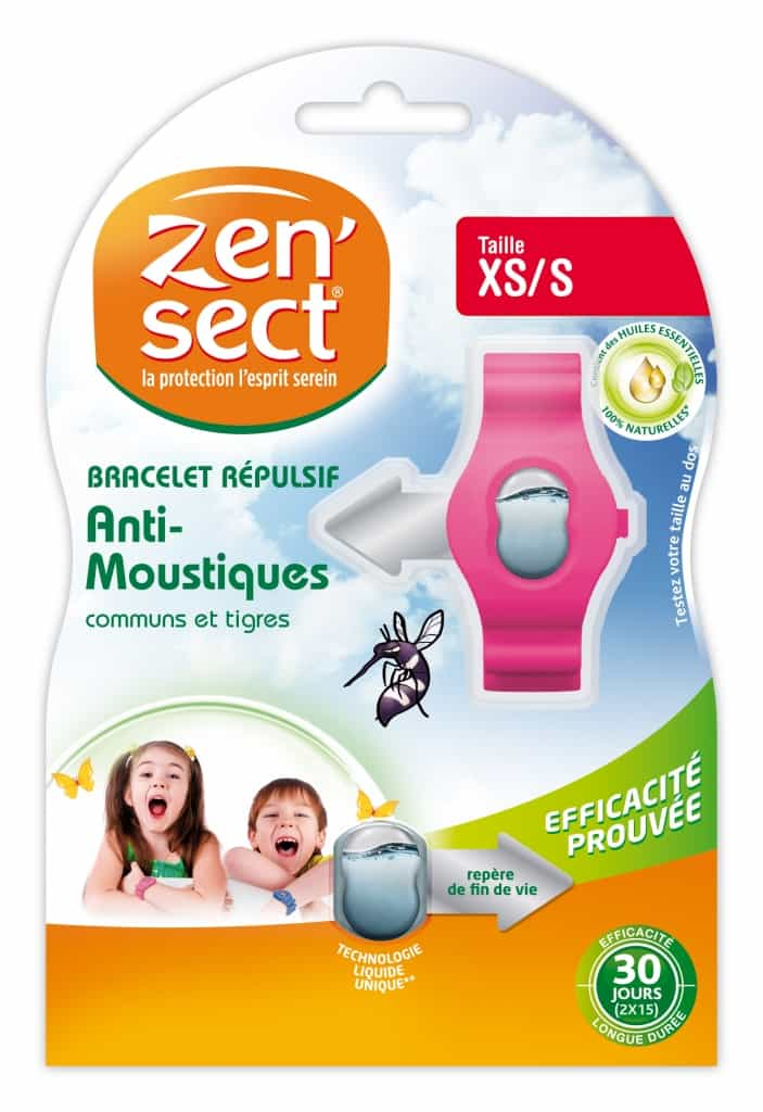 Bracelet répulsif anti-moustiques Zen'sect - Approuvé par les Familles