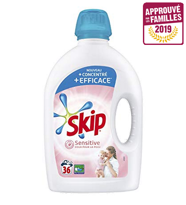 Lessive liquide concentrée avec boule doseuse Skip