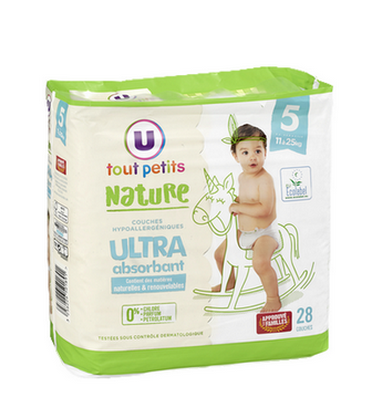 Couches culottes douce nature LOTUS BABY T5 x30 - Super U, Hyper U