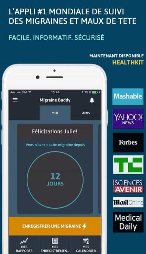 Migraine Buddy Application approuvé par les Familles 2022