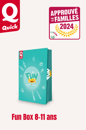 Menu Fun Box de Quick lauréat Approuvé par les Familles 2024