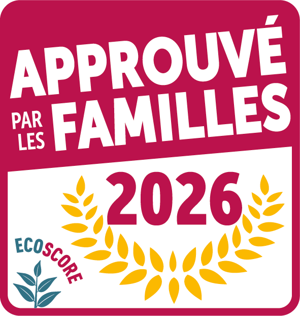 aplf_eco_5_2026 Logo Approuvé par les Familles 2026 avec Éco-score